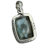 Caribbean Larimar Solid 925 Sterling Silver Pendant