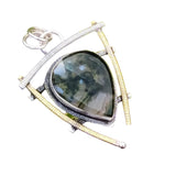 Moss Agate Solid 925 Sterling Silver Pendant