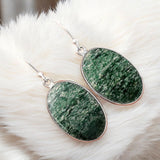 Green Aventurine Solid 925 Sterling Silver Earrings