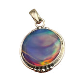 Aurora Opal Solid 925 Sterling Silver Pendant