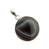 Banded Agate Solid 925 Sterling Silver Pendant