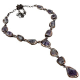 Chevron Amethyst Copper Necklace