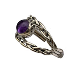 Amethyst twist Solid 925 Sterling Silver Ring