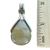 Gold Rutilated Quartz Solid 925 Sterling Silver Pendant