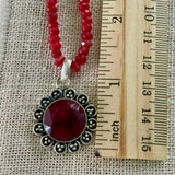 Ruby Solid 925 Sterling Silver Pendant Necklace