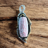 Rhodochrosite Solid 925 Sterling Silver Pendant