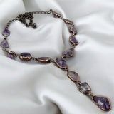 Chevron Amethyst Copper Necklace