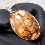 Mexican Birds Eye Jasper Solid 925 Sterling Silver Pendant