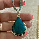 Blue Apatite Solid 925 Sterling Silver Pendant Necklace