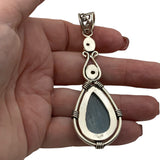 Aquamarine & Peridot Solid 925 Sterling Silver Pendant