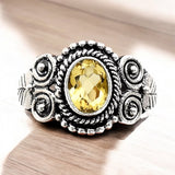 Citrine Solid 925 Sterling Silver Ring 8