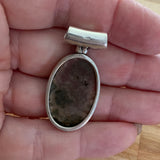 Rhodochrosite & Garnet Solid 925 Sterling Silver Pendant