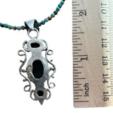 Black Onyx & African Turquoise Pendant Necklace