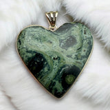 HEART Star Galaxy Kambaba Jasper Solid 925 Sterling Silver Pendant