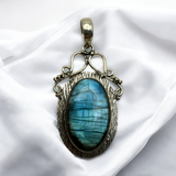 Labradorite Solid 925 Sterling Silver Pendant