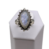 Rainbow Moonstone Solid 925 Sterling Silver Ring