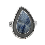 Dumortierite Blue Quartz Solid 925 Sterling Silver Ring 6.5