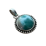 Caribbean Larimar Solid 925 Sterling Silver Pendant