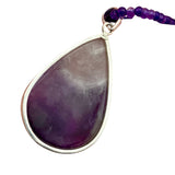 Chevron Amethyst Solid 925 Sterling Silver Pendant Necklace