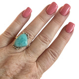 Amazonite Solid 925 Sterling Silver Ring 8.5