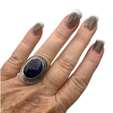 Blue Sapphire Solid 925 Sterling Silver Ring 7.5