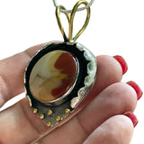 Mookaite Jasper Solid 925 Sterling Silver Pendant Necklace