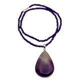 Chevron Amethyst Solid 925 Sterling Silver Pendant Necklace