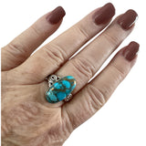 Kingman Turquoise Solid 925 Sterling Silver Ring 8