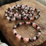 Rose Quartz, Garnet, Strawberry Quartz bead Bracelet