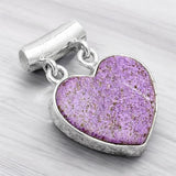 HEART Purpurite Solid 925 Sterling Silver Pendant