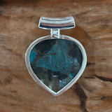 Kingman Turquoise & White Buffalo Solid 925 Sterling Silver Pendant