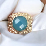 Aqua Chalcedony Solid 925 Sterling Silver Ring 6