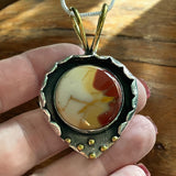 Mookaite Jasper Solid 925 Sterling Silver Pendant Necklace