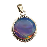 Aurora Opal Solid 925 Sterling Silver Pendant