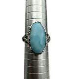 Caribbean Larimar Solid 925 Sterling Silver Ring 10