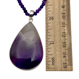 Chevron Amethyst Solid 925 Sterling Silver Pendant Necklace