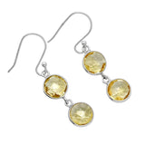 Citrine Solid 925 Sterling Silver Earrings