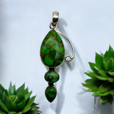 Green Mohave Turquoise Solid 925 Sterling Silver Pendant