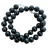 10 mm Banded Black Agate Necklace