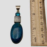 Apatite Moonstone & Blue Quartz Solid 925 Sterling Silver Pendant