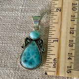 Larimar Solid 925 Sterling Silver Pendant