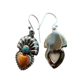 HEART Turquoise & Oyster Solid 925 Sterling Silver Eat