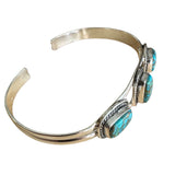 Kingman Blue Copper Turquoise Solid 925 Sterling Silver Cuff Bracelet