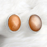 Sunstone Solid 925 Sterling Silver stud Earrings