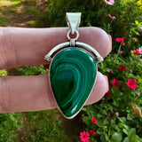 Malachite Solid 925 Sterling Silver Pendant