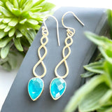 Aqua Blue Chalcedony Solid 925 Sterling Silver Earrings