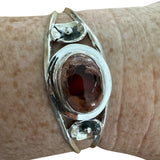 Mexican Fire Opal Solid 925 Sterling Silver Cuff Bracelet