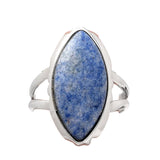 Dumortierite Blue Quartz Solid 925 Sterling Silver Ring 7.5