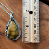 Ocean Jasper Solid 925 Sterling Silver Pendant Necklace