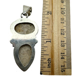 Fossilized Coral & Moonstone Solid 925 Sterling Silver Pendant